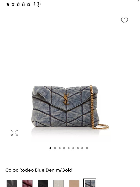 Saint Laurent Handbags - Saint Laurent Rodeo Blue Denim Quilted Envelope Shoulder Bag with Gold Chain